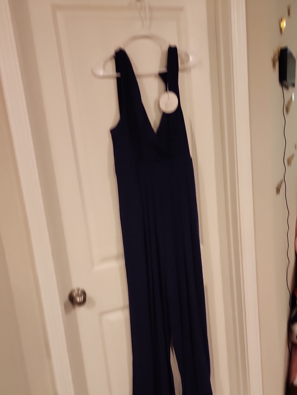 Sleeveless V-Neck Navy Jumpsuit